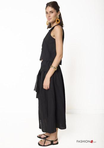 Embroidered lace trim Cotton Skirt with bow with elastic - ph 3