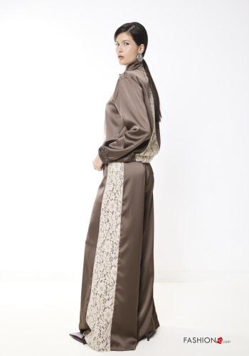Embroidered lace trim Cotton Trousers - ph 3