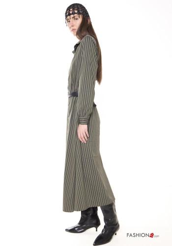 Robe chemise en Coton Imprimé à rayures avec ceinture à boutons - ph 3