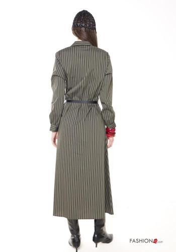 Robe chemise en Coton Imprimé à rayures avec ceinture à boutons - ph 4