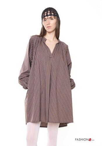 Blouse en Coton Imprimé à rayures avec poches - ph 2