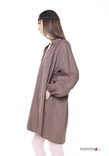 Blouse en Coton Imprimé à rayures avec poches - ph 3