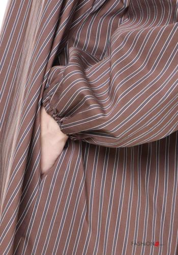 Blouse en Coton Imprimé à rayures avec poches - ph 4