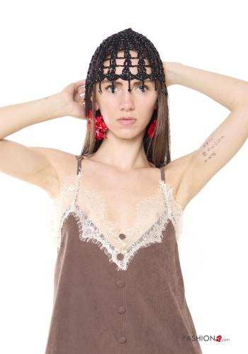 Robe détail dentelle à dos nu à broderie à col en V avec fonte à boutons - ph 2