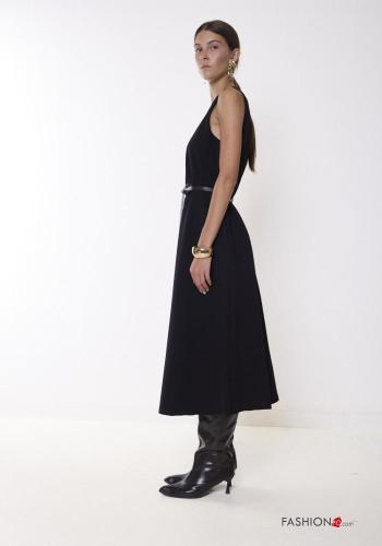 sleeveless crew neck Dress with belt - ph 3