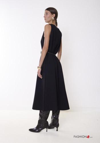 sleeveless crew neck Dress with belt - ph 4