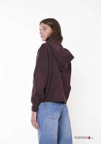 Wool Mix Cardigan with buttons with hood with pockets - ph 4