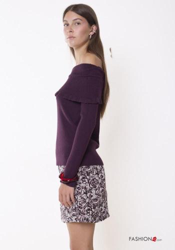 Sweater plunging neckline boat neckline - ph 3