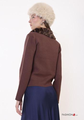 Pull en Mélange de Laine fourrure synthétique à boutons - ph 3