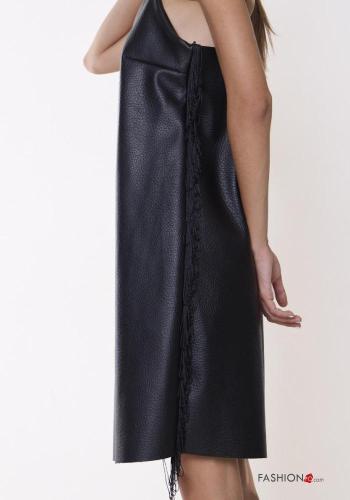 Robe faux cuir à col en V - ph 3