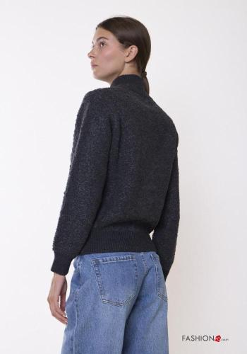 Cardigan in Misto Lana a collo alto con bottoni - ph 3