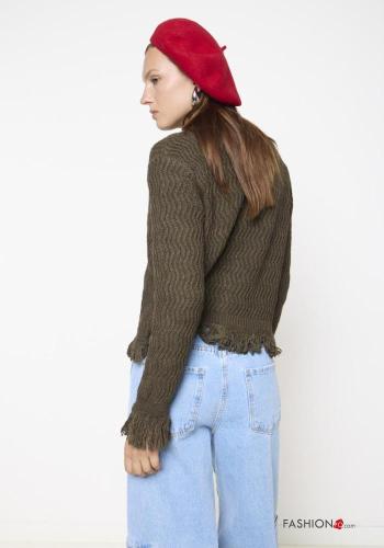 Cardigan in Misto Lana con bottoni con frange - ph 3