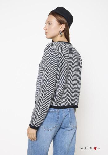Cardigan in Misto Lana girocollo con bottoni - ph 3