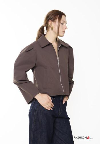 with collar Bomber Jacket with zip - ph 2