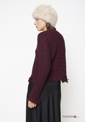 crew neck Wool Mix Sweater with fringe - ph 3