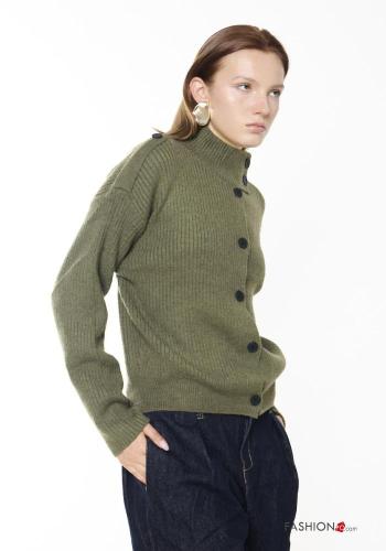 Wool Mix Cardigan Rollneck with buttons - ph 3