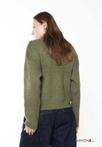Wool Mix Cardigan Rollneck with buttons - ph 4