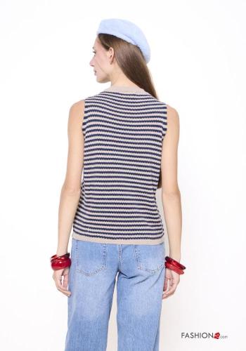 Maglione in Misto Lana senza maniche Fantasia righe - ph 3