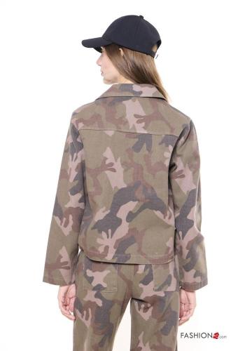 Giacca in Cotone Fantasia camouflage con bottoni con tasche - ph 3
