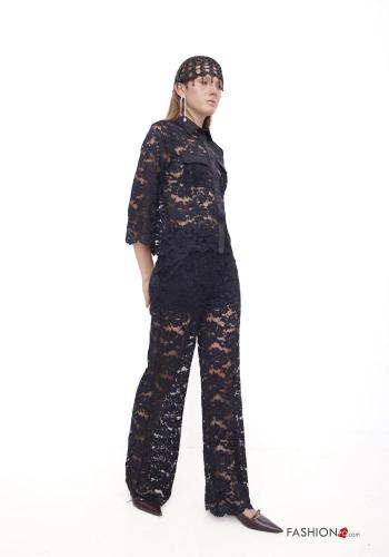 Camicia pizzo Fantasia ricamata con tasche - ph 2