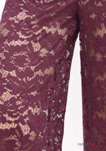 Embroidered lace trim Trousers - ph 2