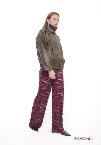 Embroidered lace trim Trousers - ph 3