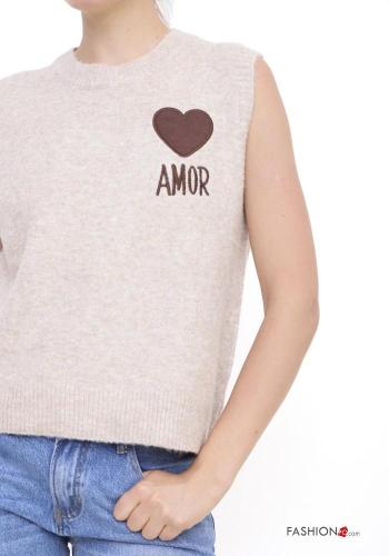 Maglione in Misto Lana senza maniche Fantasia stampata - ph 2