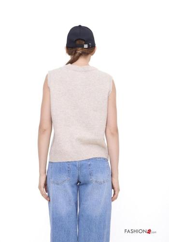 Maglione in Misto Lana senza maniche Fantasia stampata - ph 3