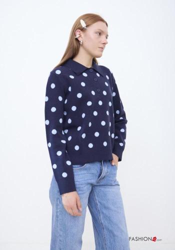 Maglione in Misto Lana Fantasia pois con bottoni - ph 2