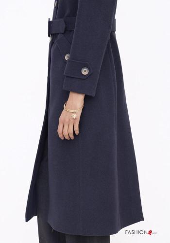 Cappotto in Misto Lana lungo con colletto con cintura con bottoni - ph 4