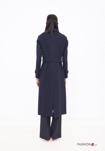 Cappotto in Misto Lana lungo con colletto con cintura con bottoni - ph 5