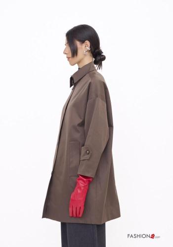 Trench lungo con colletto con bottoni - ph 3