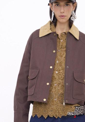 Giacca con colletto Crop con bottoni con tasche - ph 2