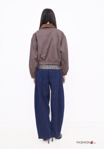 Giacca in Cotone con colletto Crop con zip con elastico - ph 3