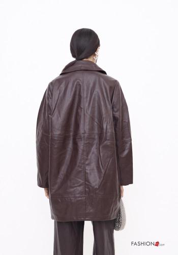 Cappotto ecopelle con colletto con bottoni - ph 3