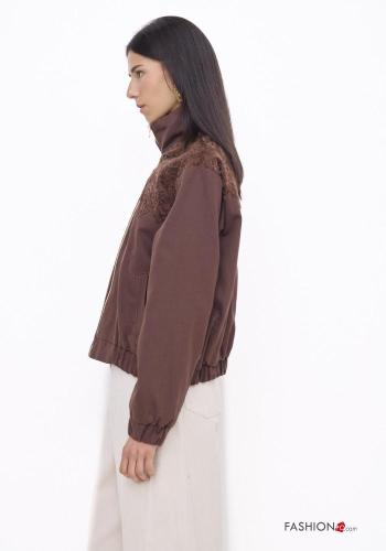 Bomber in Cotone pizzo a collo alto con zip - ph 2