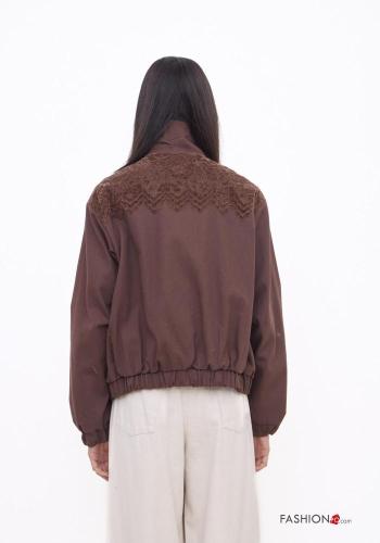 Bomber in Cotone pizzo a collo alto con zip - ph 3