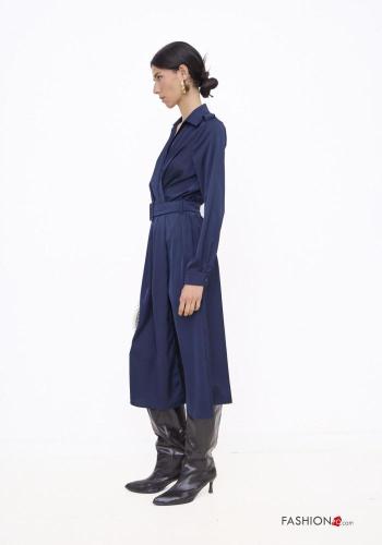 long sleeve long Dress with belt with v-neck - ph 3