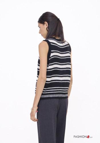 Maglione senza maniche Fantasia righe con bottoni - ph 3