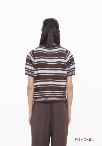 Maglione maniche corte Fantasia righe con bottoni - ph 4