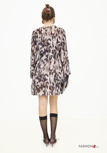 Animal print mini Dress with v-neck - ph 4