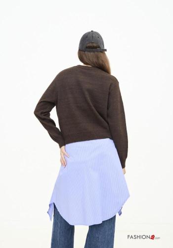 Embroidered crew neck Wool Mix Sweater - ph 3