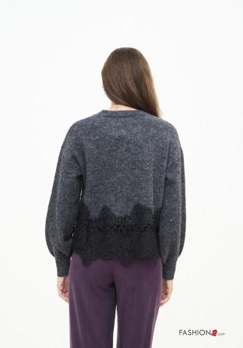 Jersey de Mezcla de Lana encaje cuello redondo - ph 3