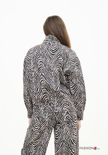 Chaqueta bomber de Algodón Estampado animal con cremallera - ph 3
