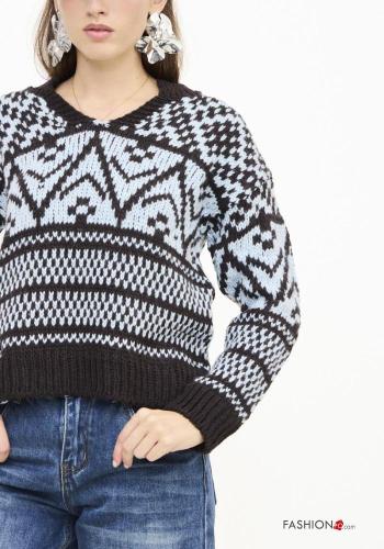 Jersey de Mezcla de Lana con cuello en v - ph 2