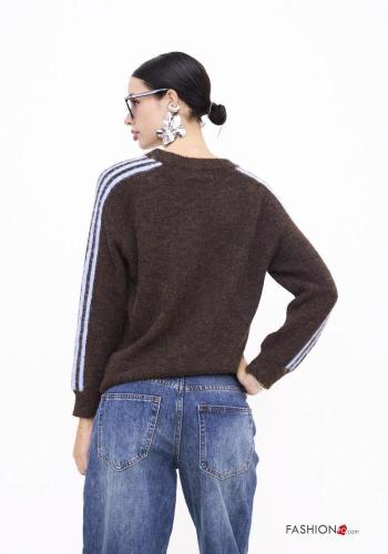 Pull en Mohair manches longues col rond Imprimé à rayures - ph 3