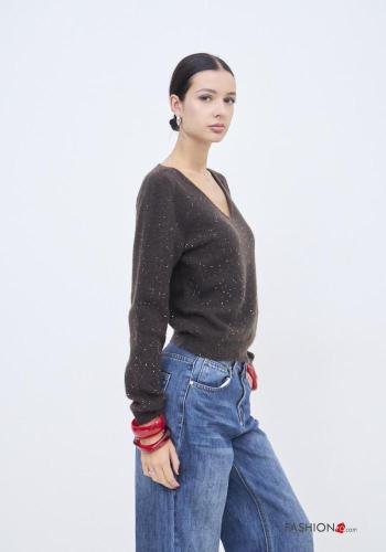 Jersey de Mezcla de Lana con cuello en v - ph 2