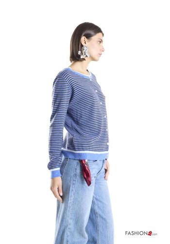 Cardigan in Misto Cashmere girocollo Fantasia righe con bottoni - ph 2