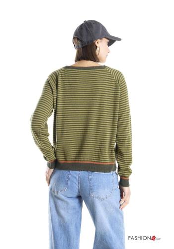 Maglione in Misto Cashmere girocollo Fantasia righe - ph 3