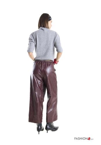 faux leather Trousers with bow - ph 3